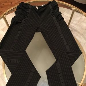 Pint striped black dress pants with